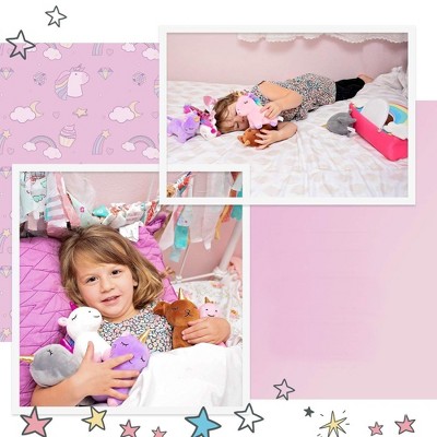 Pixie Crush 5-Piece Pink Unicorn Plush Set with Rainbow Case