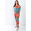 Slickblue Plus Size Tie-Dye Jumpsuit with Lace-Up Shoulders and Back Cut-Out - Rust Mocha Streetwear, Size 1XL-3XL - 3 of 4