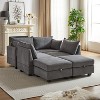 TiramisuBest 113.5" U-Shaped Modular Corduroy Sectional Sofa with Storage Ottoman, 6-Seat Convertible Chaise for Living Room,Dark Gray - 4 of 4