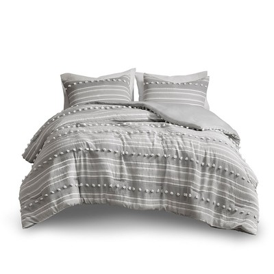Gracie Mills Dorian Contemporary Striped Clipped Jacquard Comforter Set