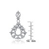Guili Cubic Zirconia Sterling Silver Rhodium Plated Round Earrings with Swirl Design Lace, A Unique and Elegant Touch for Your Jewelry Collection - 2 of 3