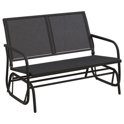 vidaXL Garden Glider Bench Black 47.4"x29.9"x34.1" Textilene & Steel