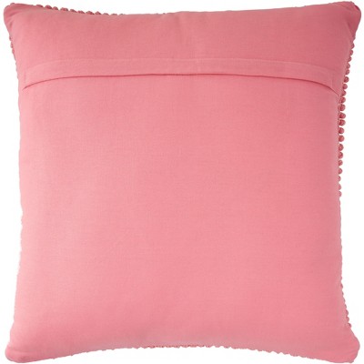 Pink Ivory Cotton Snowflake 20" x 20" Handcrafted Throw Pillow