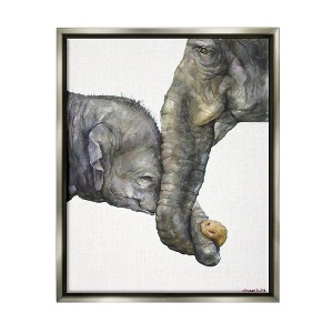 Stupell Industries Cute Baby Elephant Family Animal Watercolor Painting - 1 of 4