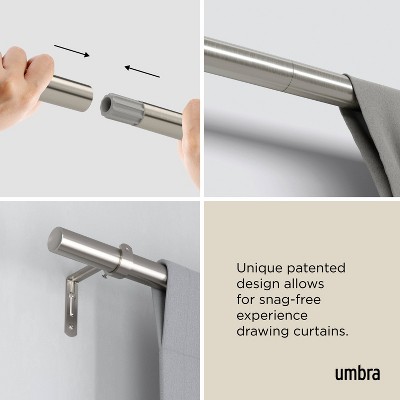 Zen Nickel Adjustable Metal Curtain Rod 32"-64"