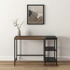 HomeRoots 43" Brown and Black Wood and Metal H-Shape Computer Desk - 2 of 4
