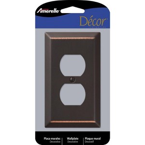 Amerelle Century Aged Bronze 1 gang Stamped Steel Duplex Wall Plate 1 pk - 1 of 1