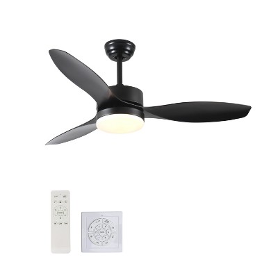 YUHAO 52 Inch Indoor Integrated Dimmable LED Modern and Contemporary Ceiling Fan with Light and Remote Control