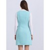 Allegra K Women's Tweed Sleeveless Square Neck Button Up A-Line Pinafore Overall Dress - 3 of 4