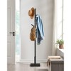 VASAGLE 8 Hooks Solid Wood Coat Rack Wood Hall Tree Coat Rack Stand with Stable Square Base 3 Height Options Office - 2 of 4