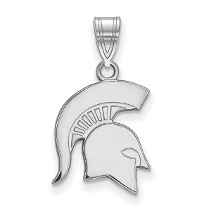 Black Bow Jewelry 14k White Gold Michigan State Spartans NCAA Medium Pendant - 1 of 3