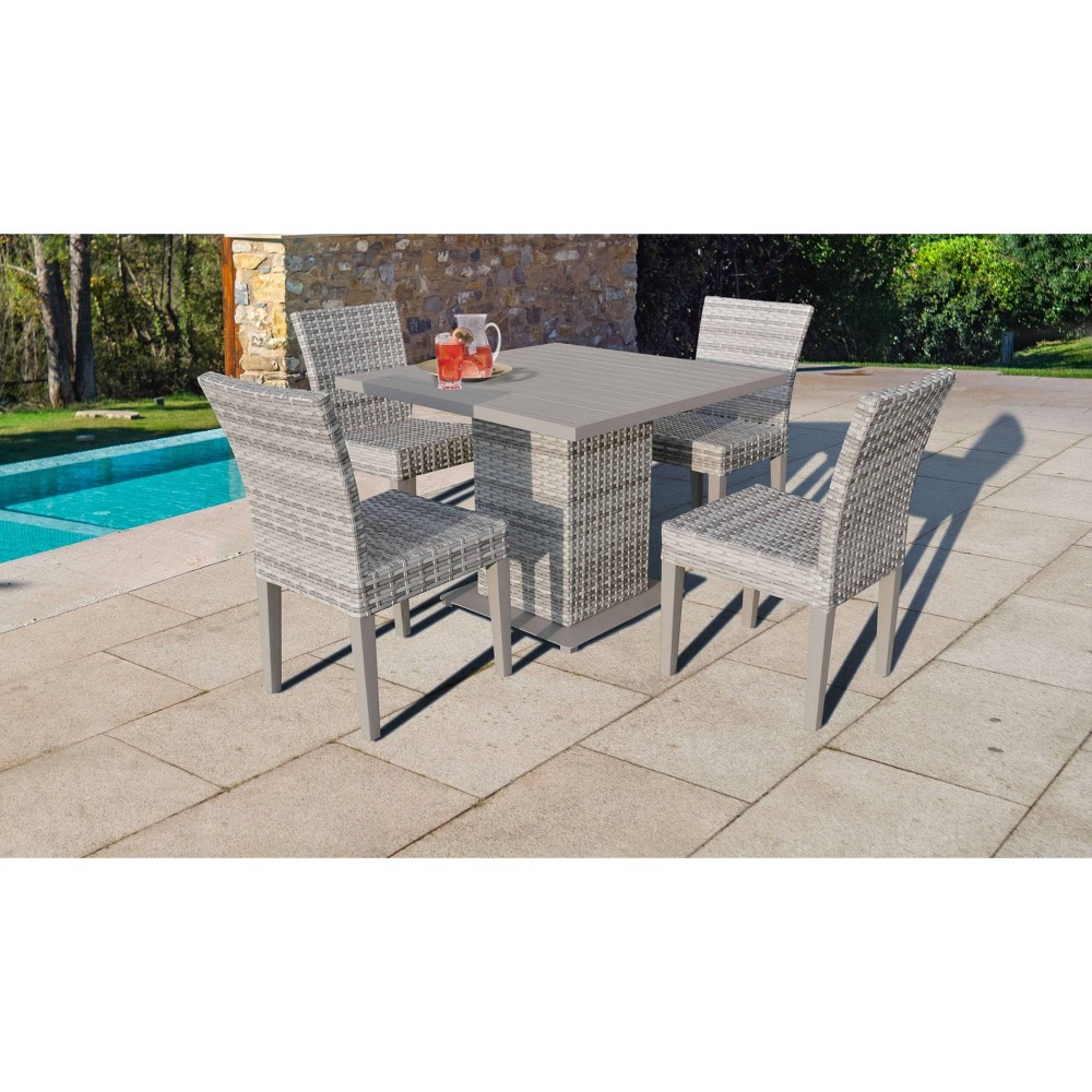 Fairmont 5pc Patio Dining Set Light Gray TK Classics