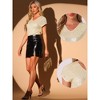 Allegra K Women's Sequin Short Sleeve V Neck Party Sparkly Metallic Top - 2 of 4