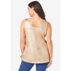 Roaman's Women's Plus Size Scoopneck Metallic Tank Top - 3 of 4