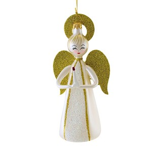Italian Ornaments 5.5 Inch Halo With Candle Christmas Angel Ornament Tree Ornaments - 1 of 3