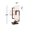 Possini Euro Design Lighting Modern Table Lamp 24" High Roman Bronze with Dimmer Metal Glass Shade for Bedroom Living Room Bedside Nightstand Office - 4 of 4