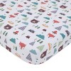 Little Love by NoJo Retro Happy Camper Green, Aqua and Grey 3 Piece Nursery Crib Bedding Set - Comforter, Fitted Crib Sheet and Dust Ruffle - 3 of 4