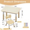 Kids Table & 4 Chairs Set Kids Study Table and Chair Set w/Graffiti Desktop & Non-Slip Legs, Height Adjustable Toddler Activity Table - 3 of 4