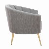 CAVINAS Velvet Accent Chair with Pleated Waves Backrest and Metal Legs,Modern Upholstered Living Room Chairs,Reading Chairs for Living Room - 3 of 4