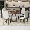 KTMBDW 5-Piece Dining Table Set for 4-6 People, 58" Large Extendable Kitchen Table Set with 4 Upholstered Chairs, Easy Assembly - 3 of 4