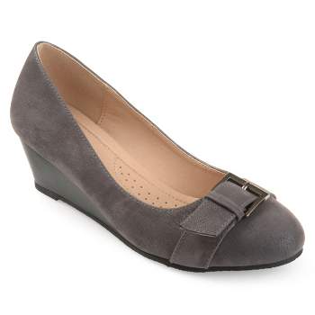 Journee Collection Womens Graysn Comfort Insole Slip On Round Toe Wedge