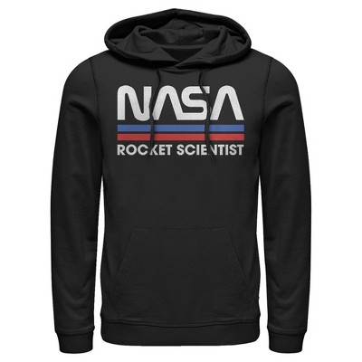 Men's Nasa Rocket Scientist Vintage Striped Logo Pull Over Hoodie ...