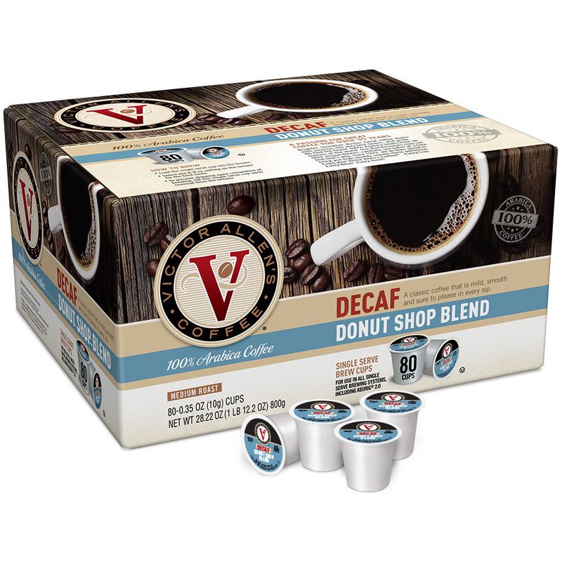Victor Allen&#39;s Coffee Decaf Donut Shop Blend Single Serve Coffee Pods Medium Roast Coffee - 80ct, 3 of 8