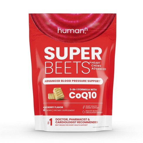 Superbeets Heart Chews Advanced With Coq10 - Acai Berry - 60ct : Target