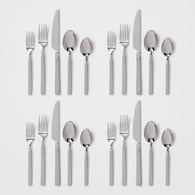 20pc Newfane Flatware Set Silver - Threshold&#8482;