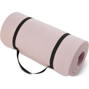 1-Inch Extra Thick High-Density Yoga Mat with Carrying Strap, Non-Slip Exercise Mat for Gym, Fitness Workouts - 1 of 4
