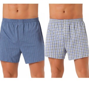 INSPIRE CHIC Men's 2 Pack Classic Plaid Pattern Underwear Boxer Shorts - 1 of 4