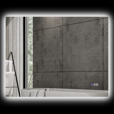 FONTOI Wall-Mounted Vanity Mirror with Anti-Fog Function and Aluminum Alloy Frame, Modern Decorative Accent for Bathroom, Clear, 31.5"*23.6"*1.6"