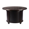 5pc Set with 44" Round Outdoor Aluminum Fire Pit Table & Four  Swivel Rocking Chairs & Wind Blocker Lid - Oakland Living - 2 of 4