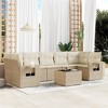 vidaXL 8 Piece Patio Sofa Set with Cushions Poly Rattan - Beige and Cream - 2 of 4