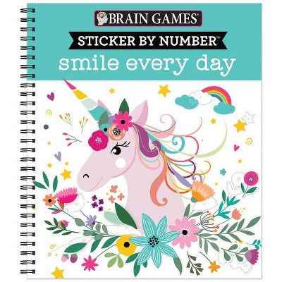 Brain Games - Sticker by Number: Smile Every Day - by Publications  International Ltd & New Seasons & Brain Games (Spiral Bound)