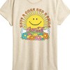 Women's - Coca-Cola - Have A Coke and Smile Retro Groovy Sun and Flowers Short Sleeve Graphic T-Shirt - 2 of 4