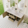 Whisen Floating Wall-Mounted Bathroom Vanity with Resin Sink, Water-Resistant Timber Cabinets and Drawers - 2 of 4