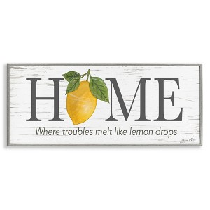 Stupell Industries Where Troubles Melt Lemon Drops Sign Black Framed Giclee Art - 1 of 4