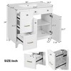 CAVINAS Bathroom Vanity with Ceramic Sink and Adjustable Shelves,Bathroom Storage Cabinet with Double-Layer Drawers and Soft Close Doors - 2 of 4