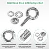 Unique Bargains Stainless Steel Durable Rust-Resistant Eyebolts with Nuts Washers Male Screw for Fastening 10 Pcs - 2 of 4