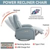 GDFStudio Darren Modern Genuine Leather Upholstered Swivel Rocker Chair with Charge Port and Recliner Button, Blue - 4 of 4