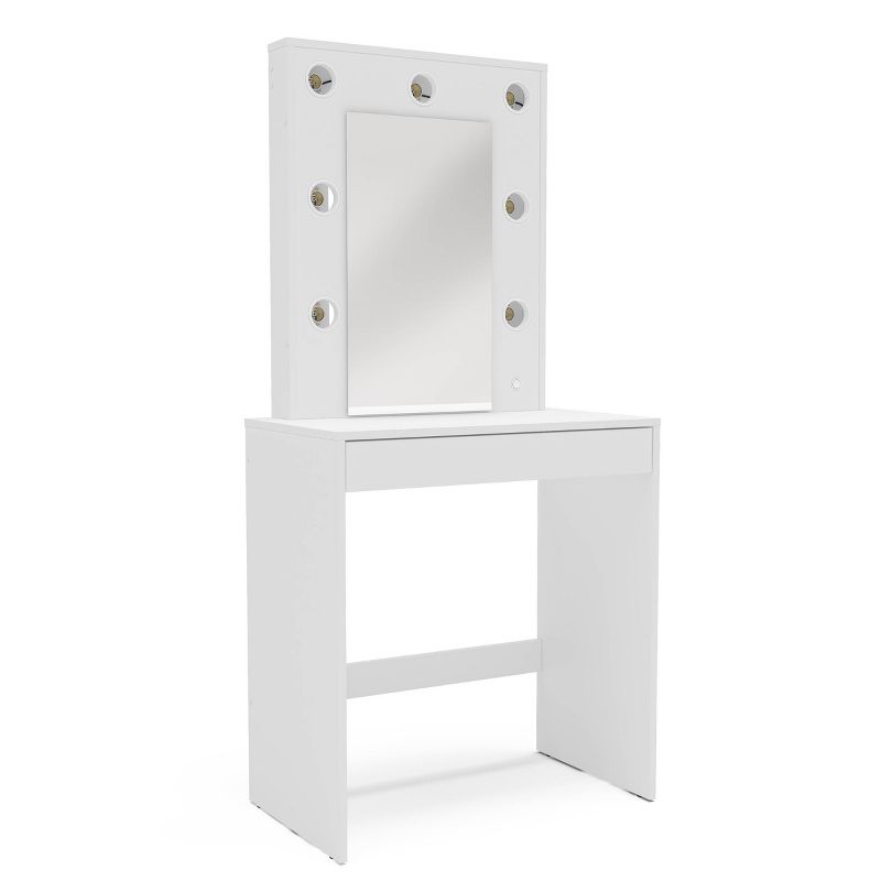 Emma Vanity Table with Lighted Mirror White - Polifurniture, 5 of 11