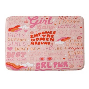 Deny Designs Doodle by Meg Girls Support Girls Memory Foam Bath Mat Pink - 1 of 4