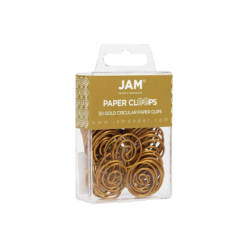 JAM Paper Colored Circular Paper Clips Round Paperclips Gold 2 Packs of 50 21832062B, 2 of 6