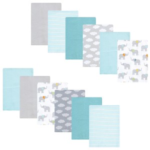 Luvable Friends Hudson Baby Flannel Burp Cloths 12pk Set - 1 of 2