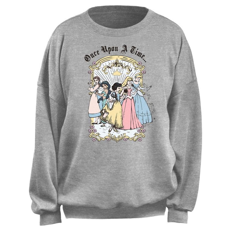 Junior's Disney Once Upon A Time Classic Group  Sweatshirt - Heather Gray - X Large, 1 of 3