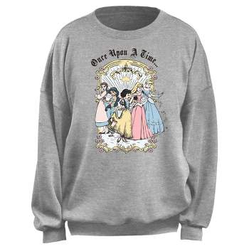 Junior's Disney Once Upon A Time Classic Group  Sweatshirt - Heather Gray - X Large