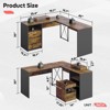 Bestier 55 Inch Office L-Shaped Desk with Reversible File Drawer - 4 of 4