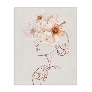 Stupell Industries Delicate Pink Flower Blossoms Woman Line Drawing Canvas Art - 1 of 4