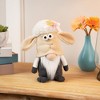 Northlight Plush Springtime Floral Sheep Gnome Easter Decoration - 9" - Gray and White - 2 of 4